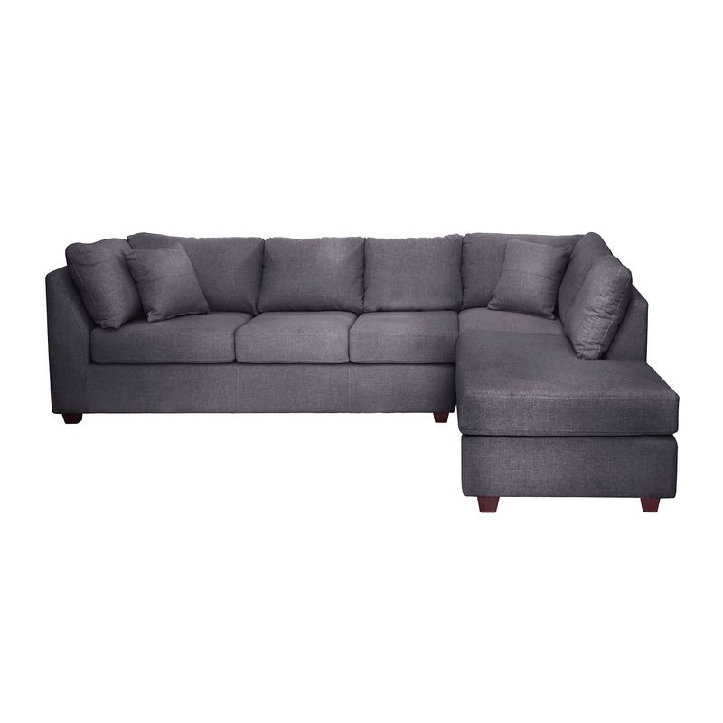 LATAM HOME - Sofá Seccional Padua Derecho Lino Gris Oscuro