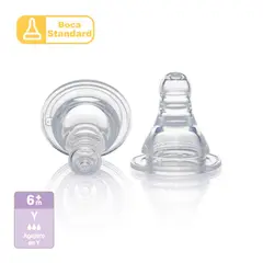 PIGEON - 2 Tetinas de Silicona Flexible -Y Boca Standard 6m+
