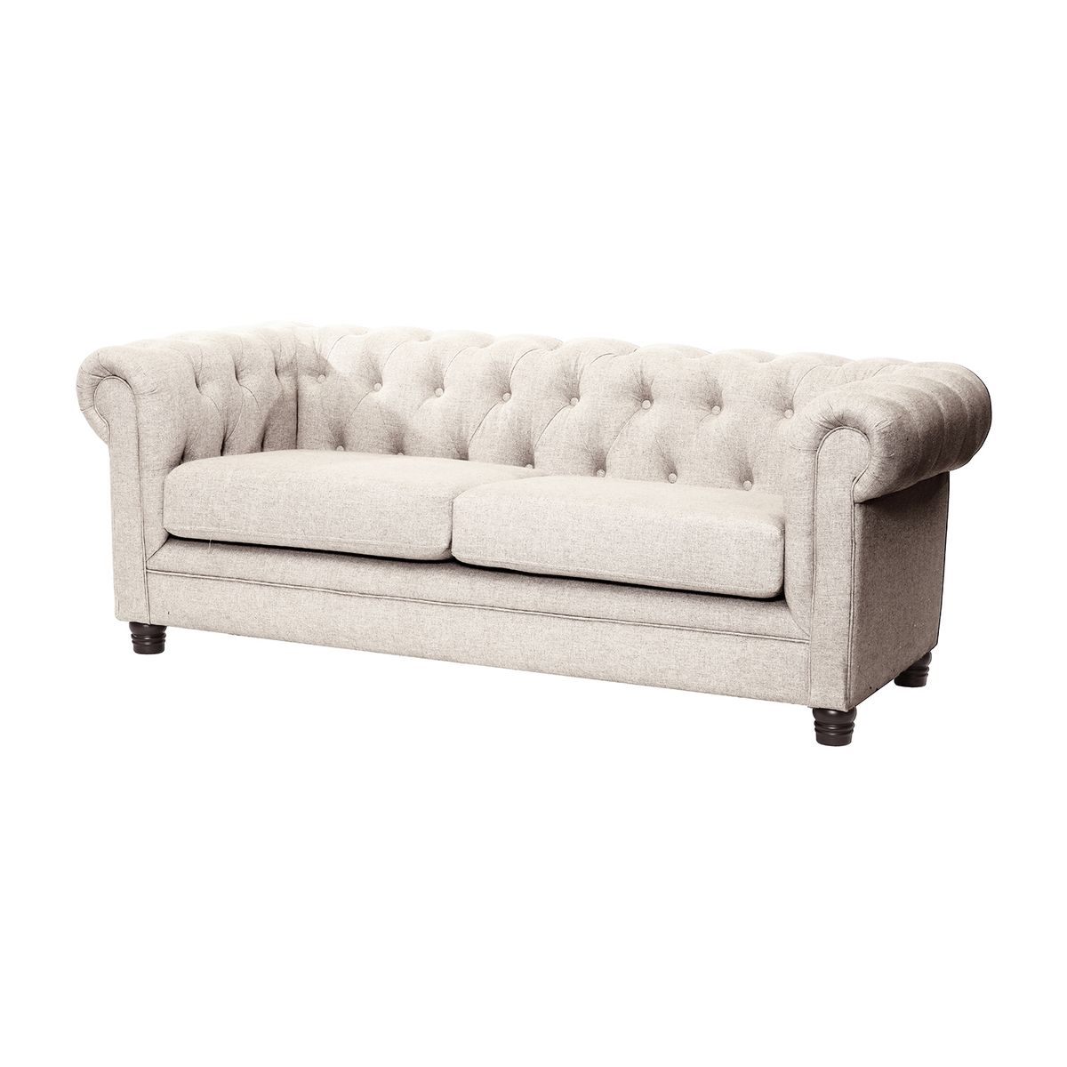 LATAM HOME - Sofá Florencia 3 Cuerpos Capitoné Lino Blanco