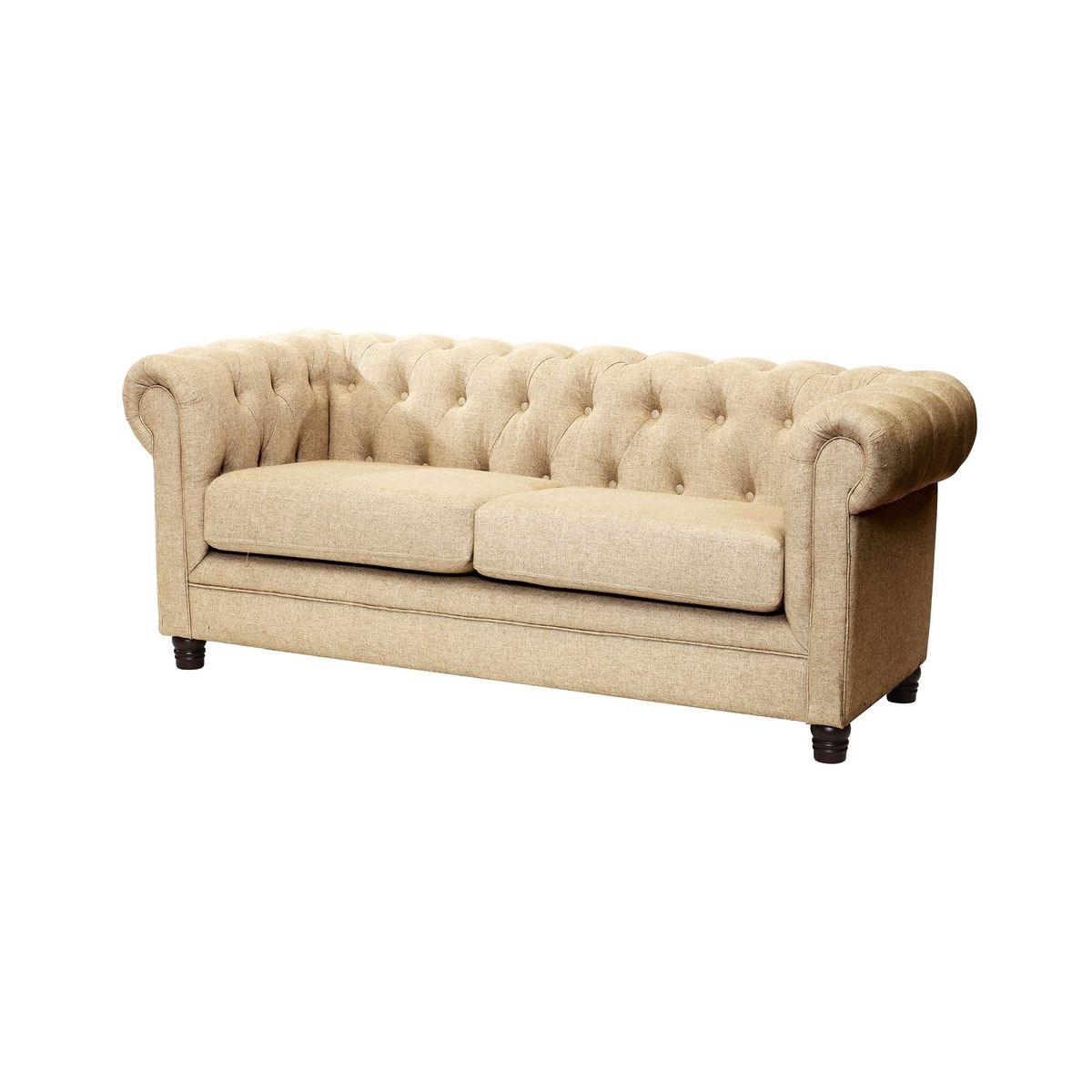 LATAM HOME - Sofá Florencia 2 Cuerpos Capitoné Lino Natural