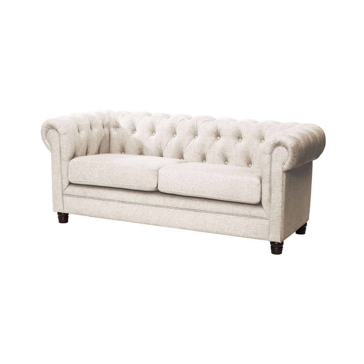 LATAM HOME - Sofá Florencia 2 Cuerpos Capitoné Lino Blanco