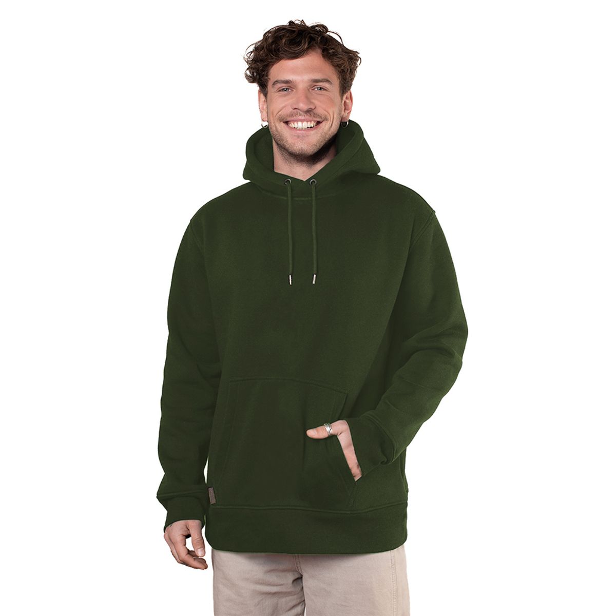 LENGA - Polerón Chaqueta Hombre Con Capucha Canguro Calafate Lenga