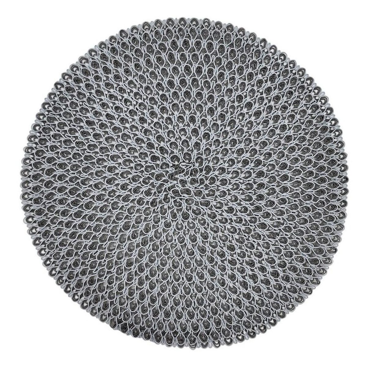 GENERICO - Set 6 Individuales Circulares Estilo Zigzag Diseño Gris.