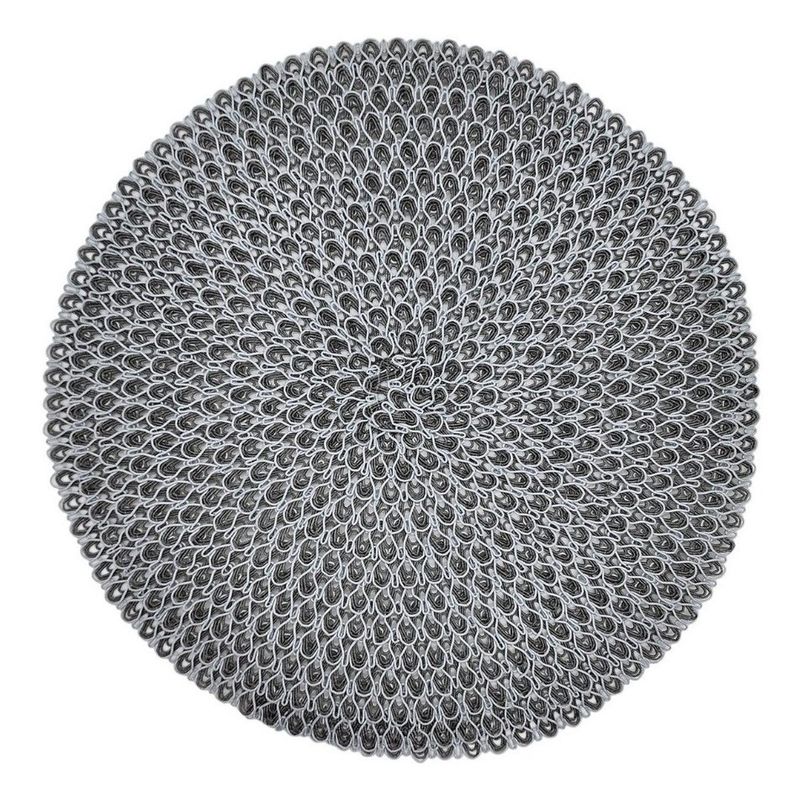 GENERICO - Set 6 Individuales Circulares Estilo Zigzag Diseño Gris.