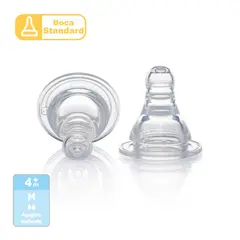 PIGEON - 2 Tetinas de Silicona Flexible -M Boca Standard 4m+