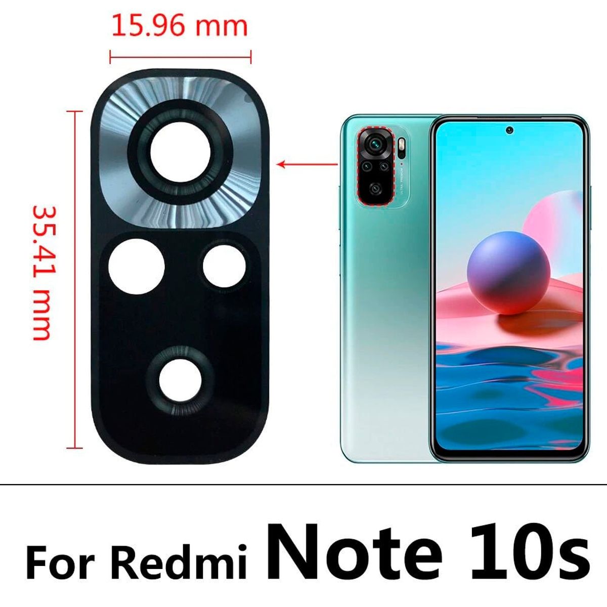 EON - Vidrio De Camara Trasera Para Xiaomi Redmi Note 10s