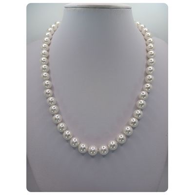 Imagen 2 del producto Collar de perlas shell broche infinito de plata fina 925 con baño de rodio con circones