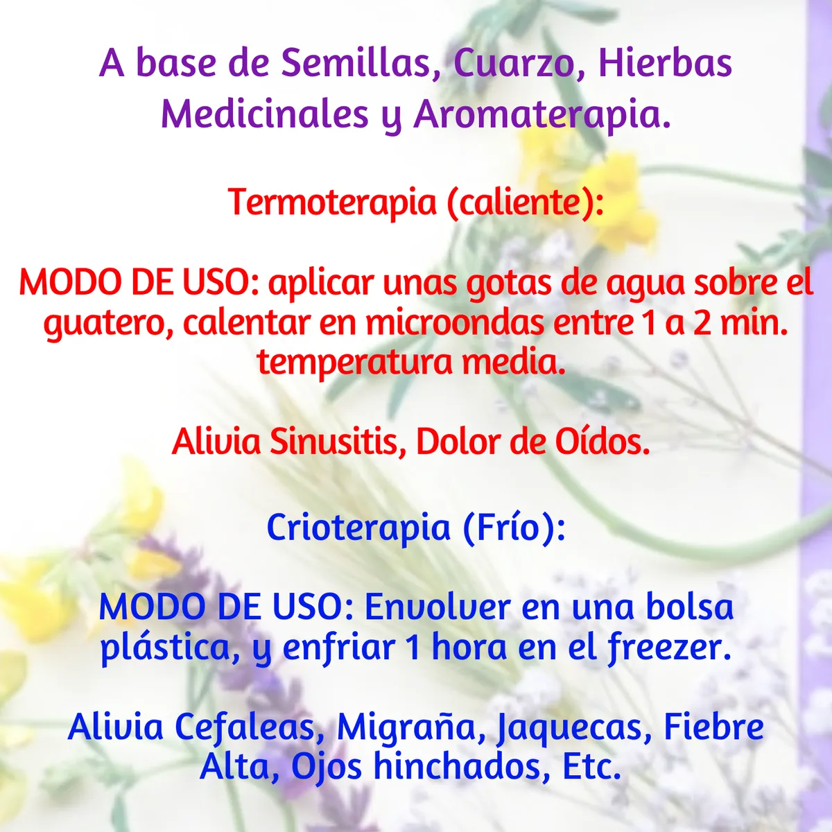 GENERICO - Antifaz Guatero Terapéutico de Semillas Cuarzos y Hierbas Medicinales