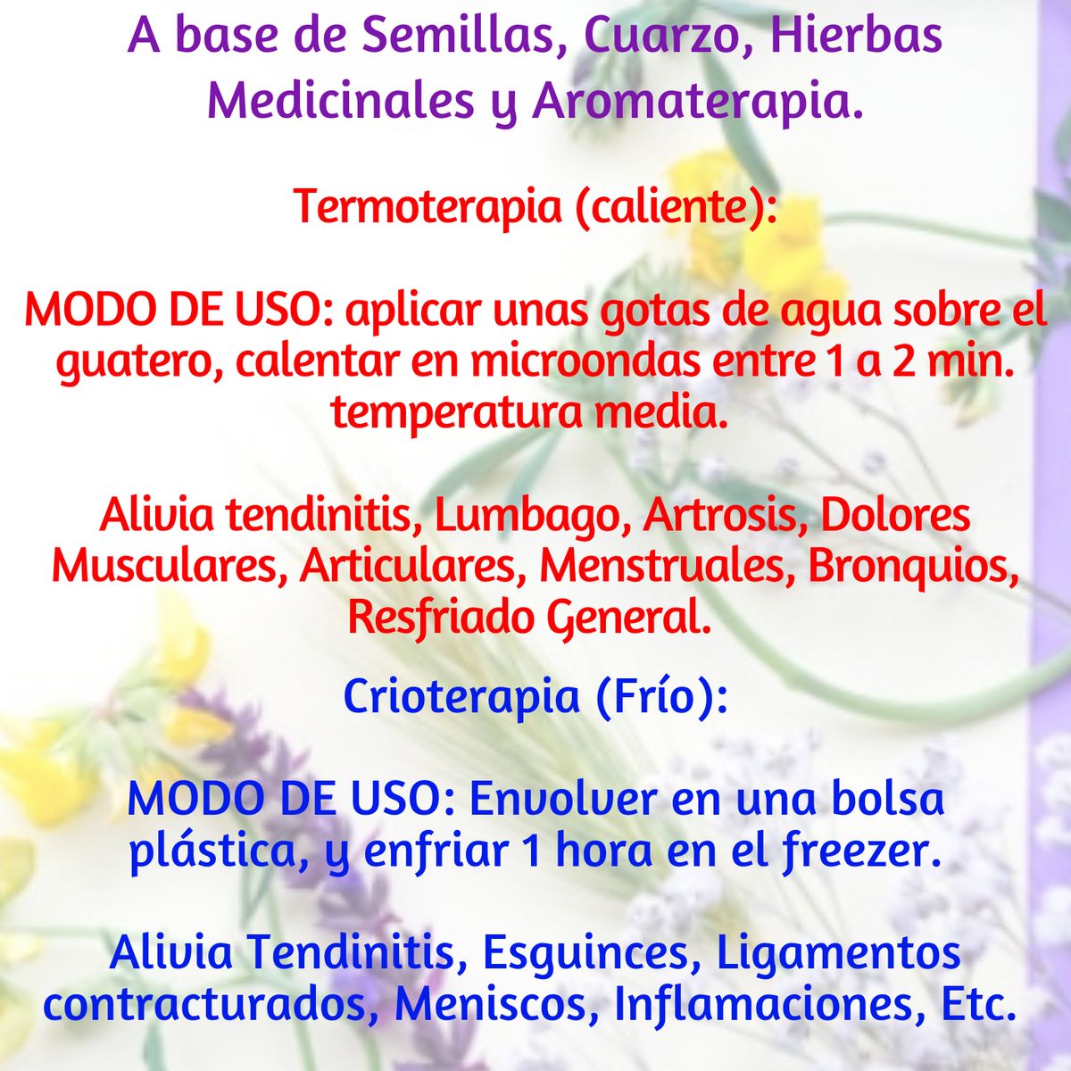 GENERICO - Guatero Multiuso Terapéutico de Semillas Cuarzos y Hierbas Medicinales