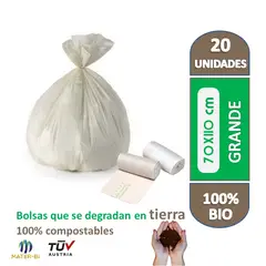 BIO KIDS - Bolsa Basura 70x110cm - 20 unds Biodegradable & Compostable.