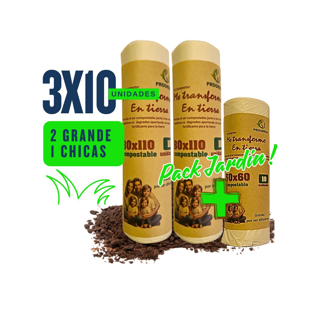 GENERICO - Bolsa Basura Pack Jardin - Biodegradable & Compostable