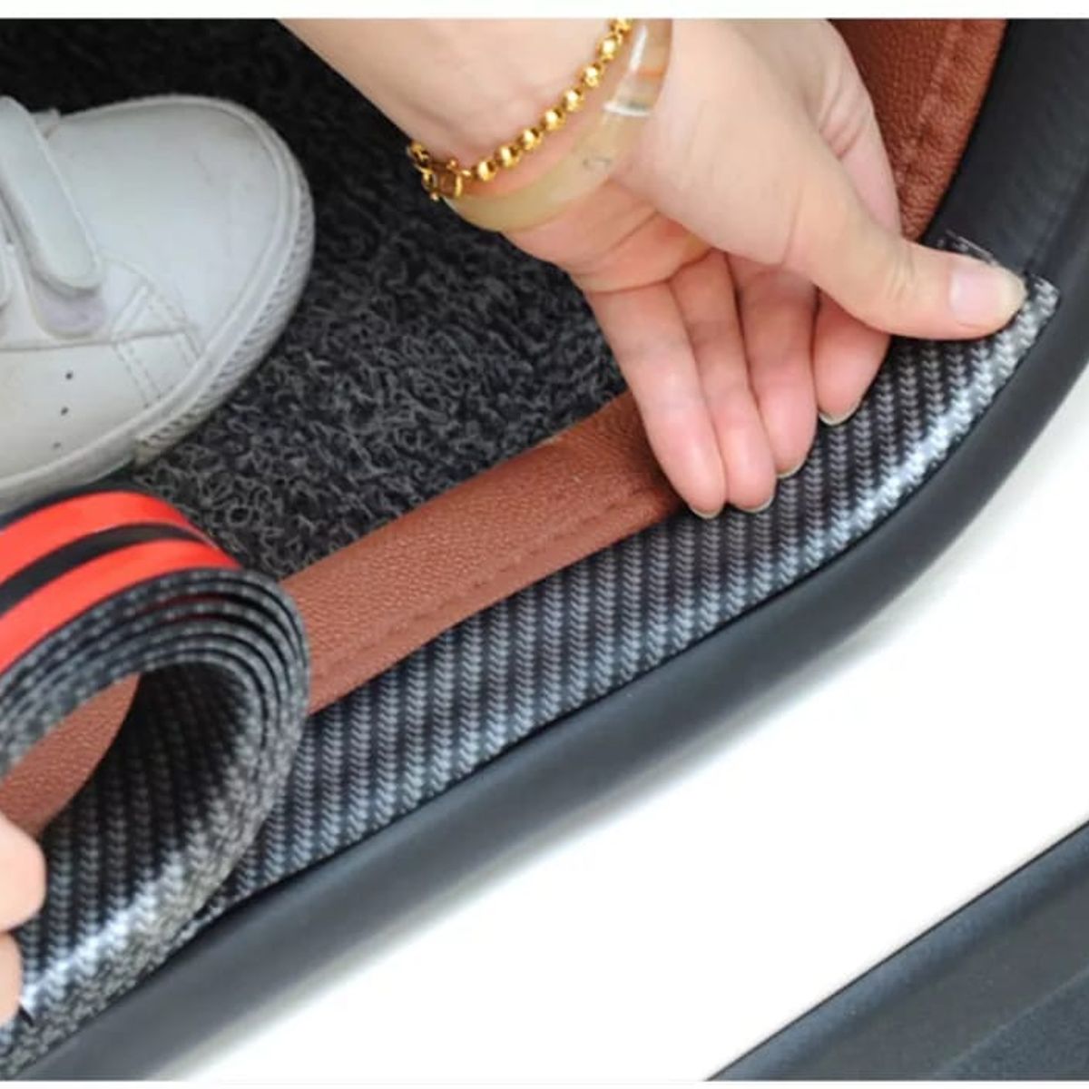 GENERICO - Goma fibra de carbono multifunción cubre socalo pisadera