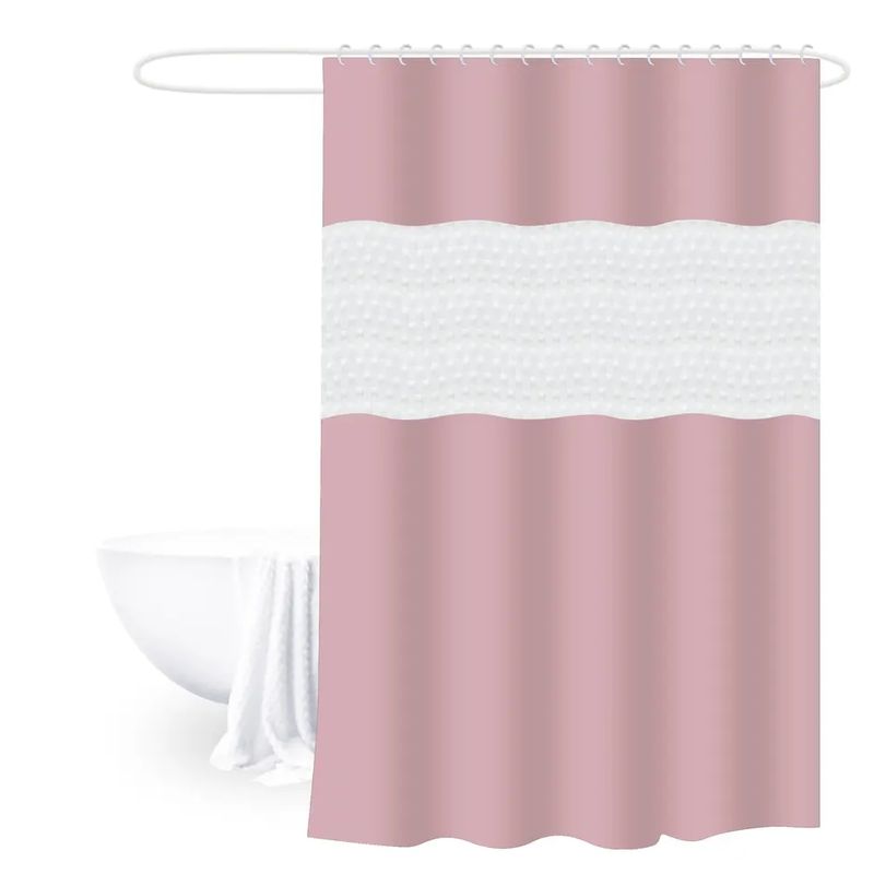 GENERICO - Cortina De Baño Rosado 180cm x 200cm