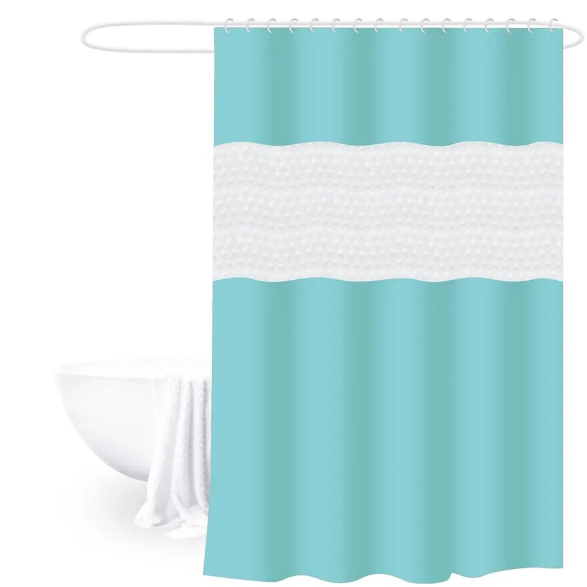 GENERICO - Cortina De Baño Verde Agua 180cm x 200cm