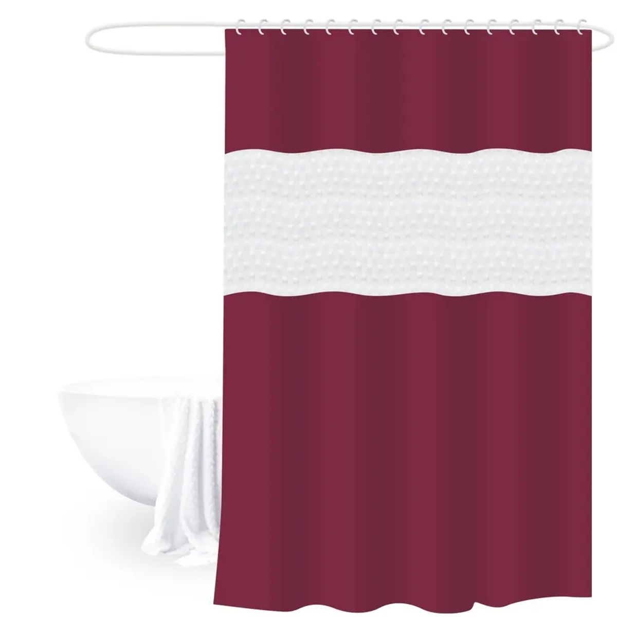 GENERICO - Cortina De Baño Burdeo 180cm x 200cm