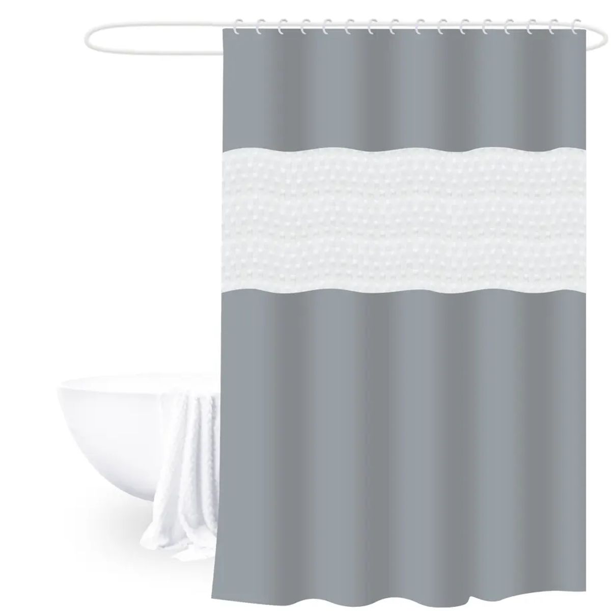 GENERICO - Cortina De Baño Gris 180cm x 200cm