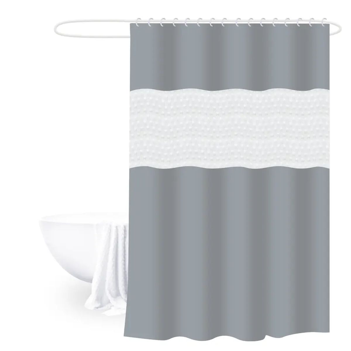 GENERICO - Cortina De Baño Gris 180cm x 200cm