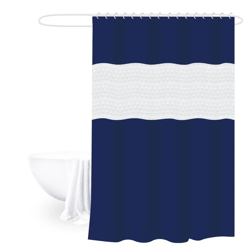 GENERICO - Cortina De Baño Azul Marino 180cm x 200cm