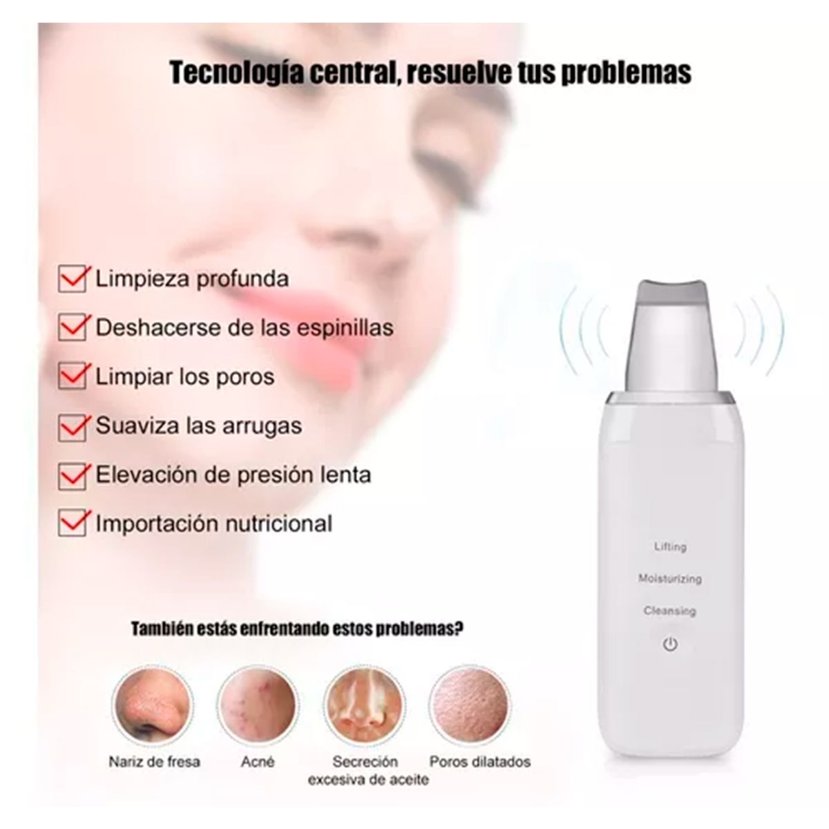 GENERICO - Limpiador Facial Ultrasonico Exfoliador