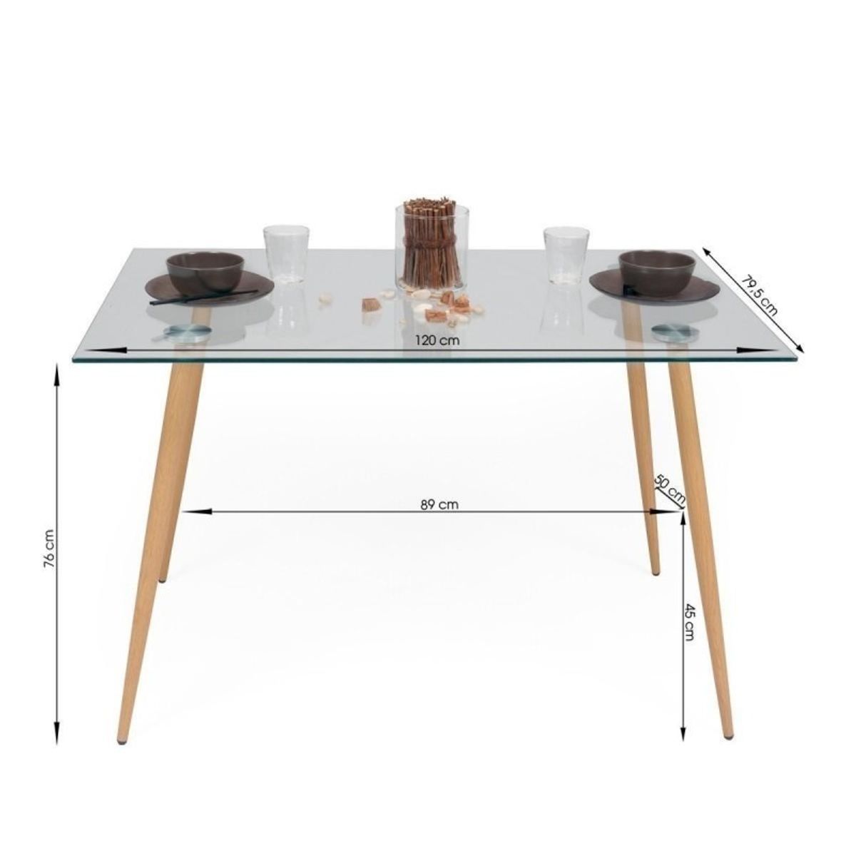 CORI CORI - Mesa Comedor Vidrio 120x 80 cm