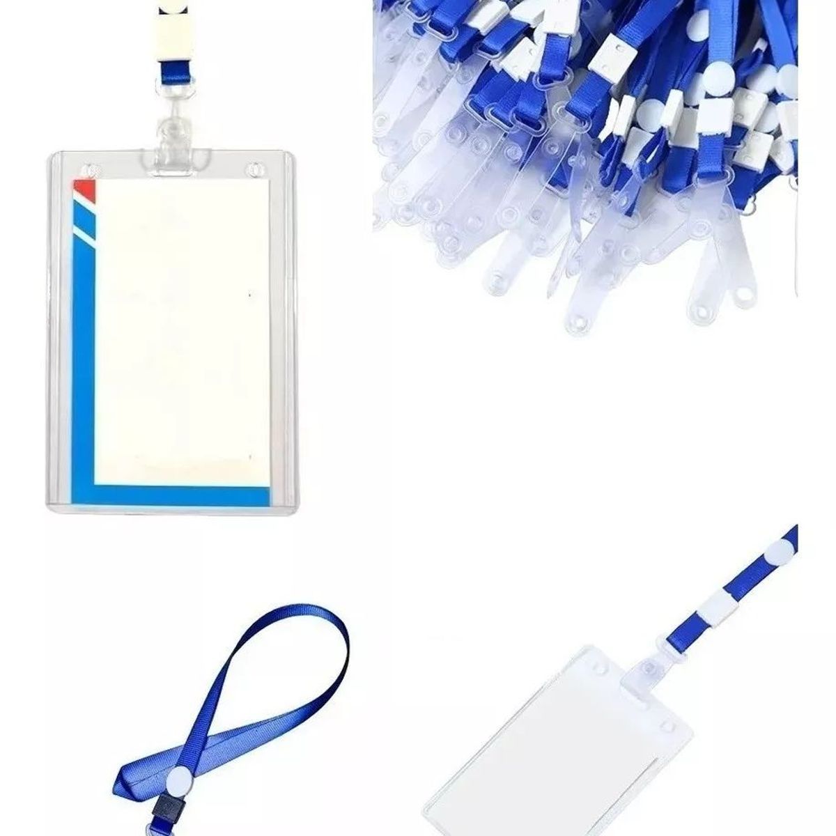 KUANGYE - Pack 100 Porta Credenciales Transparente Incluye Lanyard