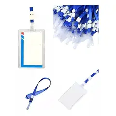 KUANGYE - Pack 100 Porta Credenciales Transparente Incluye Lanyard