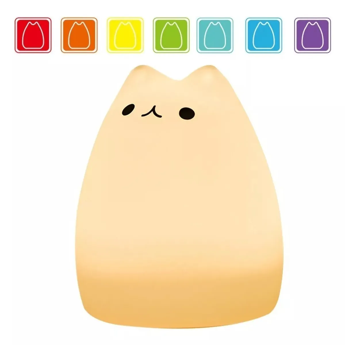 KUANGYE - Lámpara Led Silicona Suave Gatito Espanta Cuco
