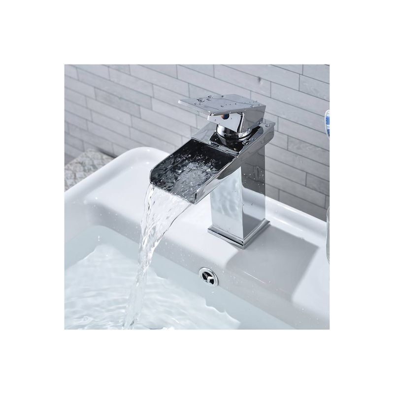GENERICO - Llave  Monomando Lavamanos Cascada Recta Cromado PACK 2 UNIDADES