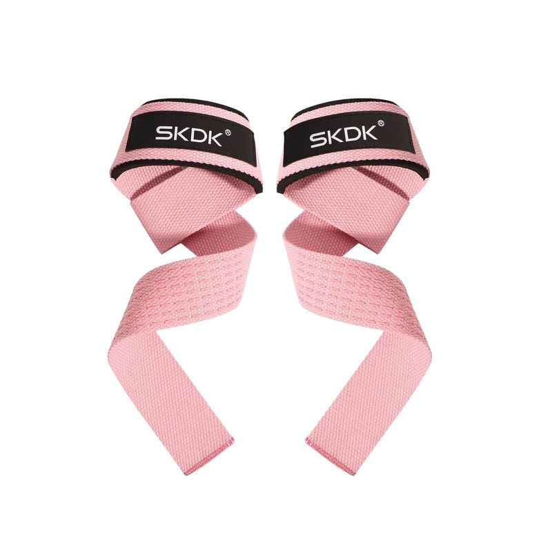 GENERICO - MUÑEQUERAS STRAPS CORREA LEVANTAMIENTOS PESAS ROSA