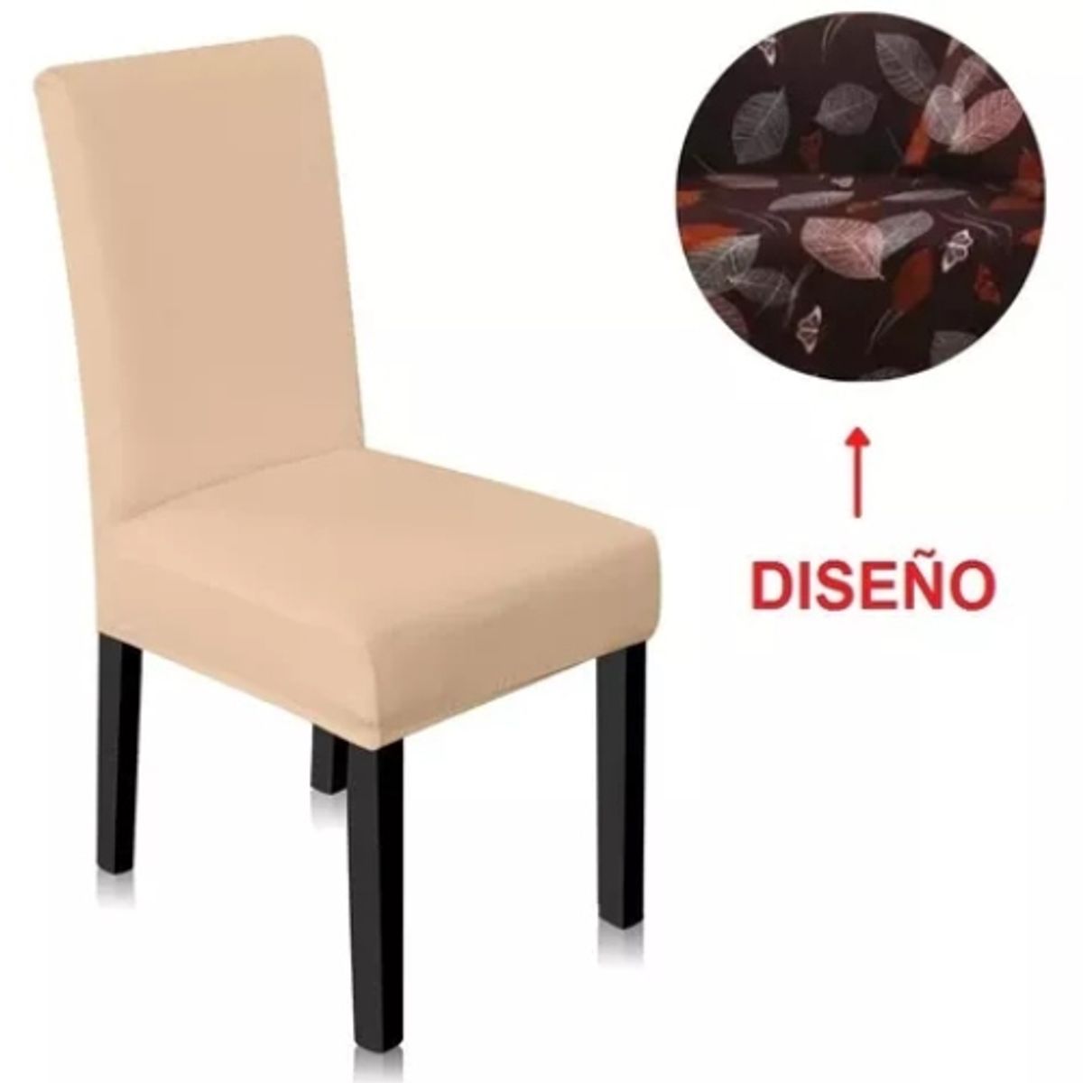 GENERICO - Funda De Silla Para Comedor Diseños / Bordó 292