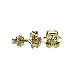 GENERICO - Aro Niña Flor Circón Oro 18k Joyas Modas Lillo