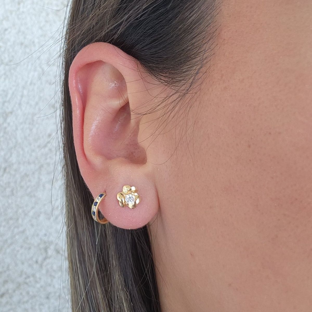 GENERICO - Aro Niña Flor Circón Oro 18k Joyas Modas Lillo