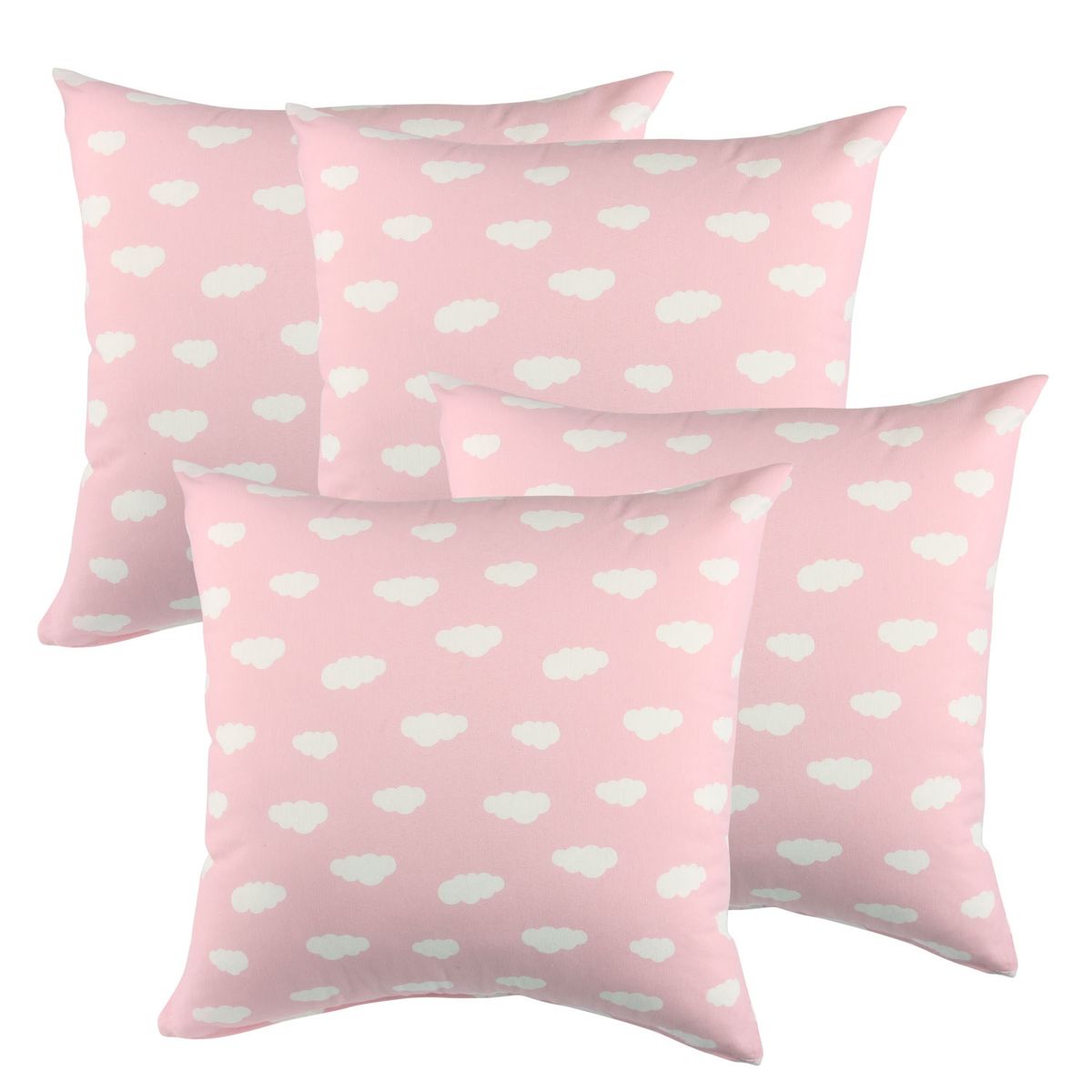 MASEL - Set 4 Cojines Lona Nube  50 X 50 rosa