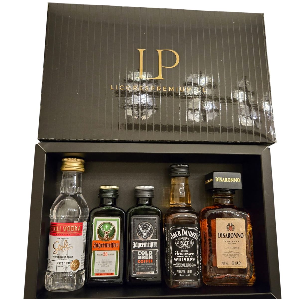 JACK DANIELS - 5 Miniaturas Licores  en caja para regalar