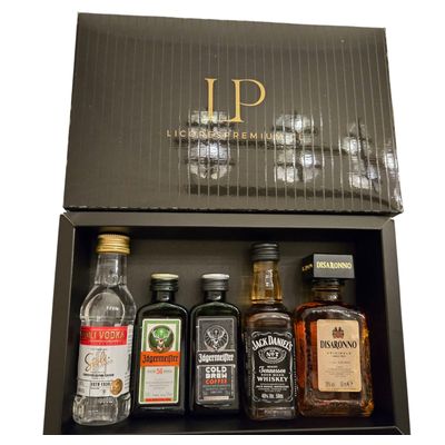 Jack Daniels 5 Miniaturas Licores En Caja Para Regalar