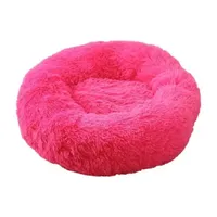 Cama Felpa Peludas De 50 Cm Para Mascotas Perros Fucsia