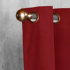 MASEL - Set 2 Cortinas Black Out Microfibra Rojo 140 X 225