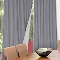 Set 2 cortinas Black out lino 140 x 225 gris