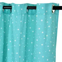MASEL - Cortina lona española estrellitas jade 140 x 225