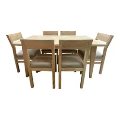 MUEBLES NATIVA - COMEDOR VENDETTA 90x150 6 sillas beige
