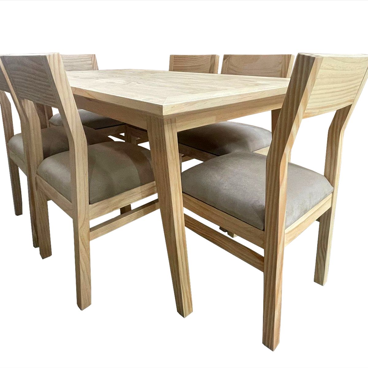 MUEBLES NATIVA - COMEDOR VENDETTA 90x150 6 sillas beige