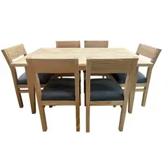MUEBLES NATIVA - COMEDOR VENDETTA 90x150 6 sillas gris