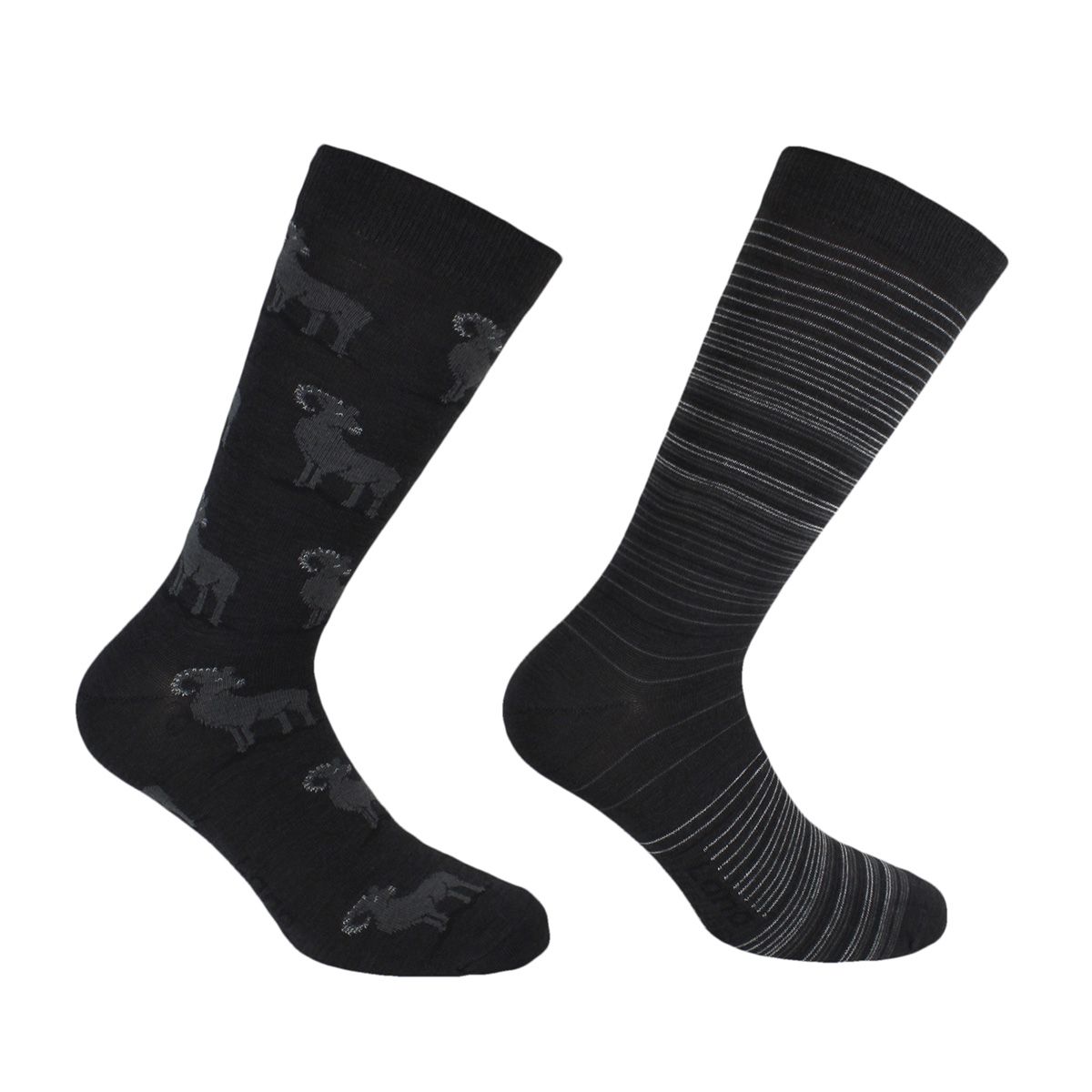 PERUGGI - Calcetín Bi-Pack Lana Fina Alpes Negro Peruggi