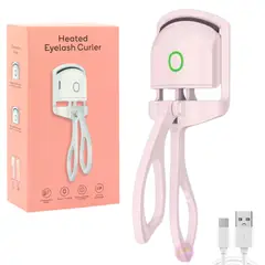 MAXBELLE - Rizador De Pestañas Encrespador Eléctrico Recargable Rosado