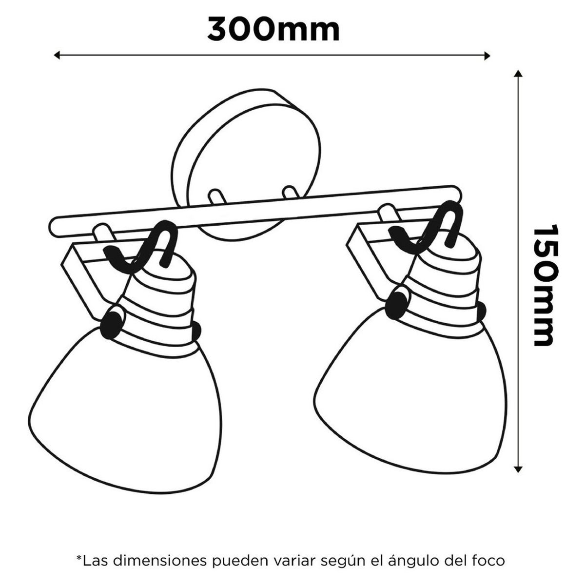 BP - Foco Sobrepuesto Cali 2 Luces Blanco Mate BP