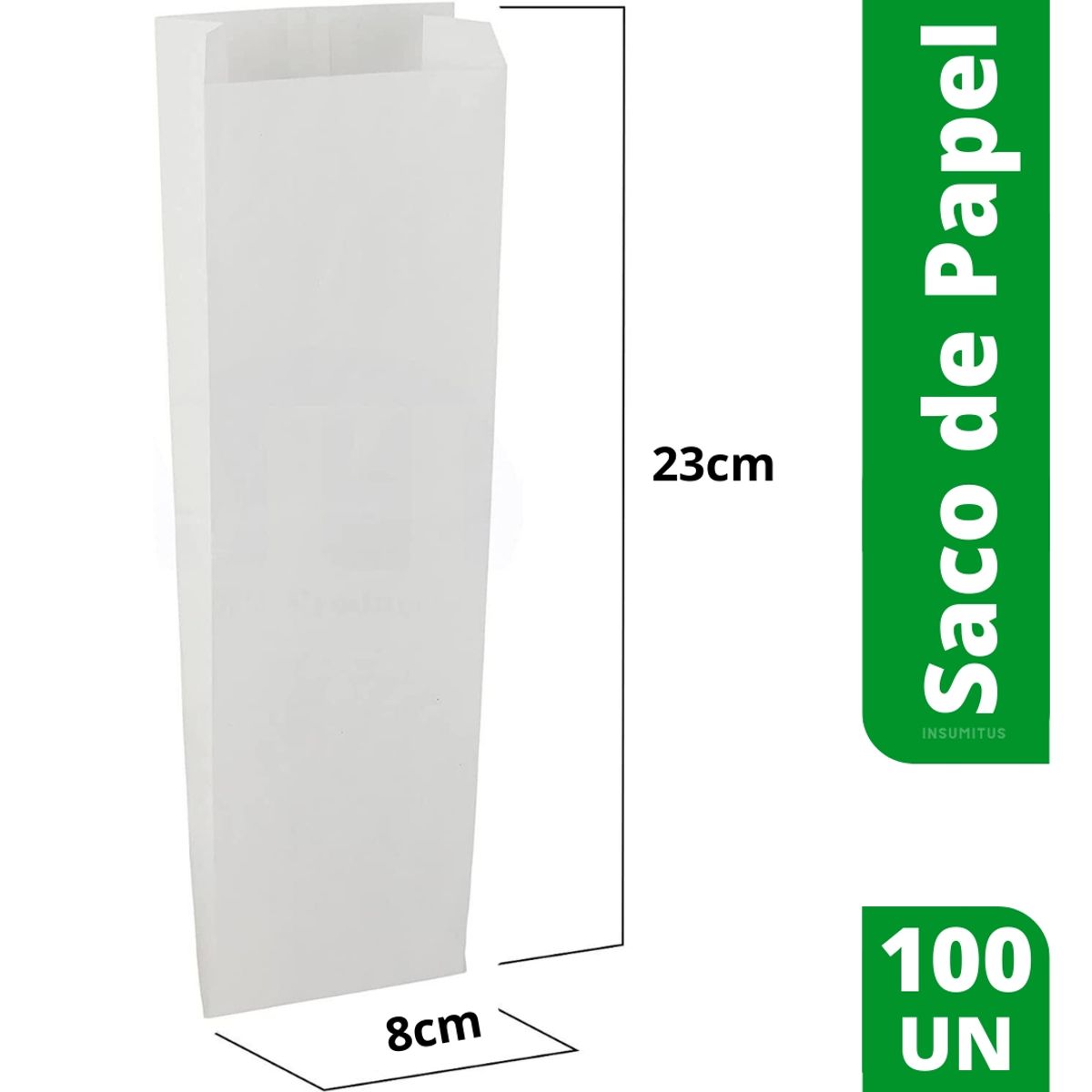 GENERICO - Bolsa Kraft Blanca Saco de Papel 1/2 Kg 100 Unidades