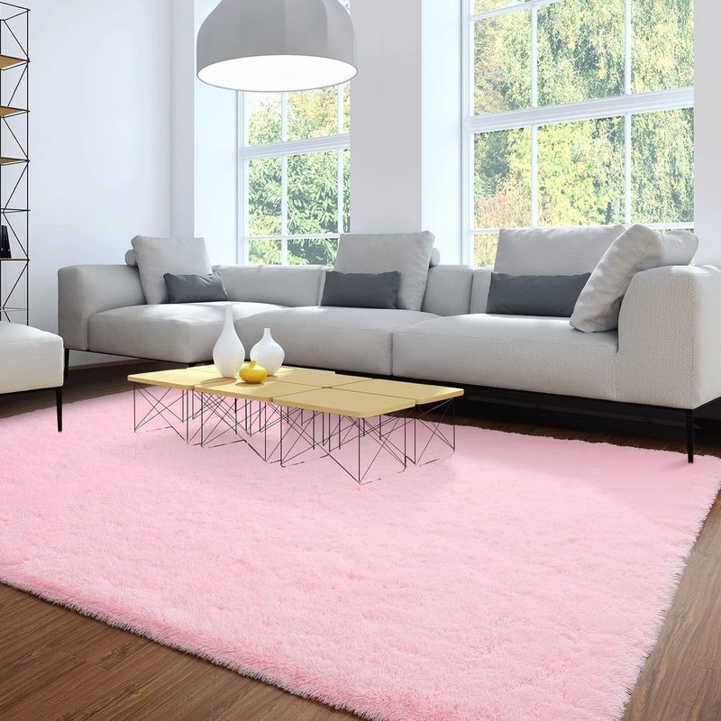 GENERICO - Alfombras Peludas Rosado 200x240 cm Extra Suave