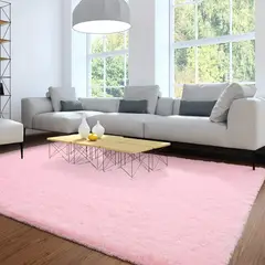 GENERICO - Alfombras Peludas Rosado 200x240 cm Extra Suave