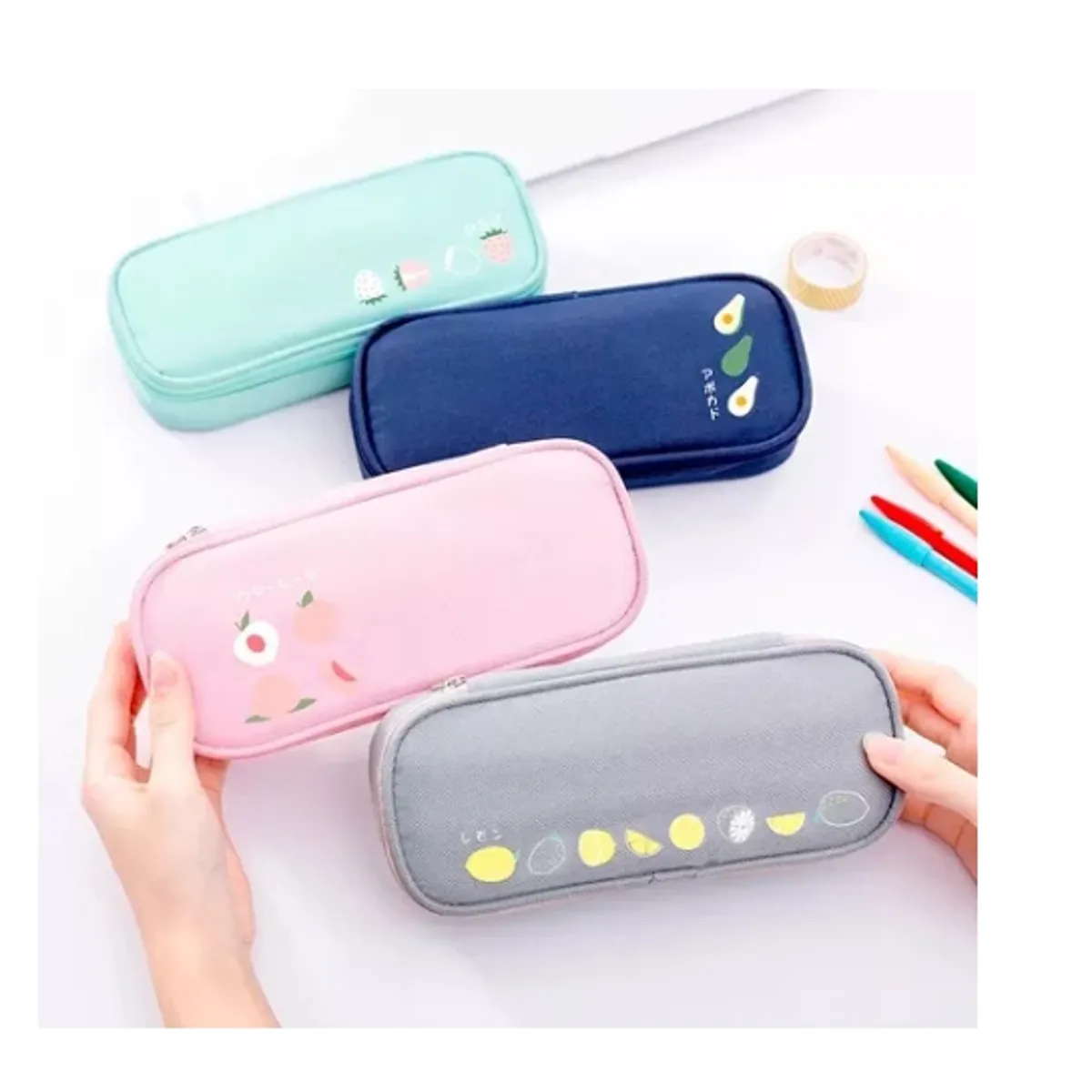 ESHOPANGIE - Estuche De Lápices Para Oficina Y Escuela Gris Claro