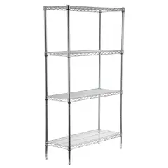 AUTORODEC - Estante de acero cromado de 36x91x160 cm 4 repisas